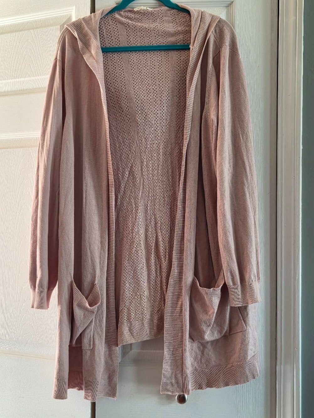 Mesh sweater cardigan